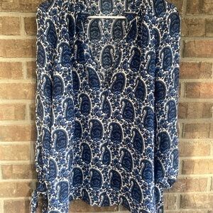 - Derek Lam 10 Crosby intermix silk paisley blouse size 2